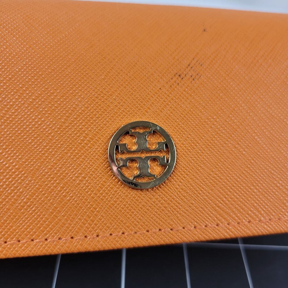 TORY BURCH ORANGE AUTHENTIC SUNGLASSES EYEGLASSES CASE - Picture 2 of 13